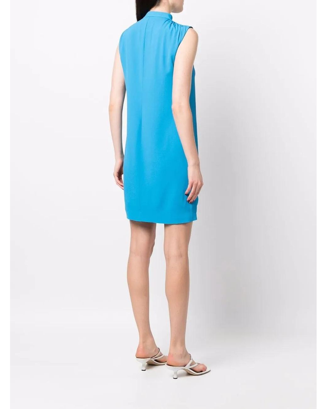Moschino Blue Ruched Shift Dress