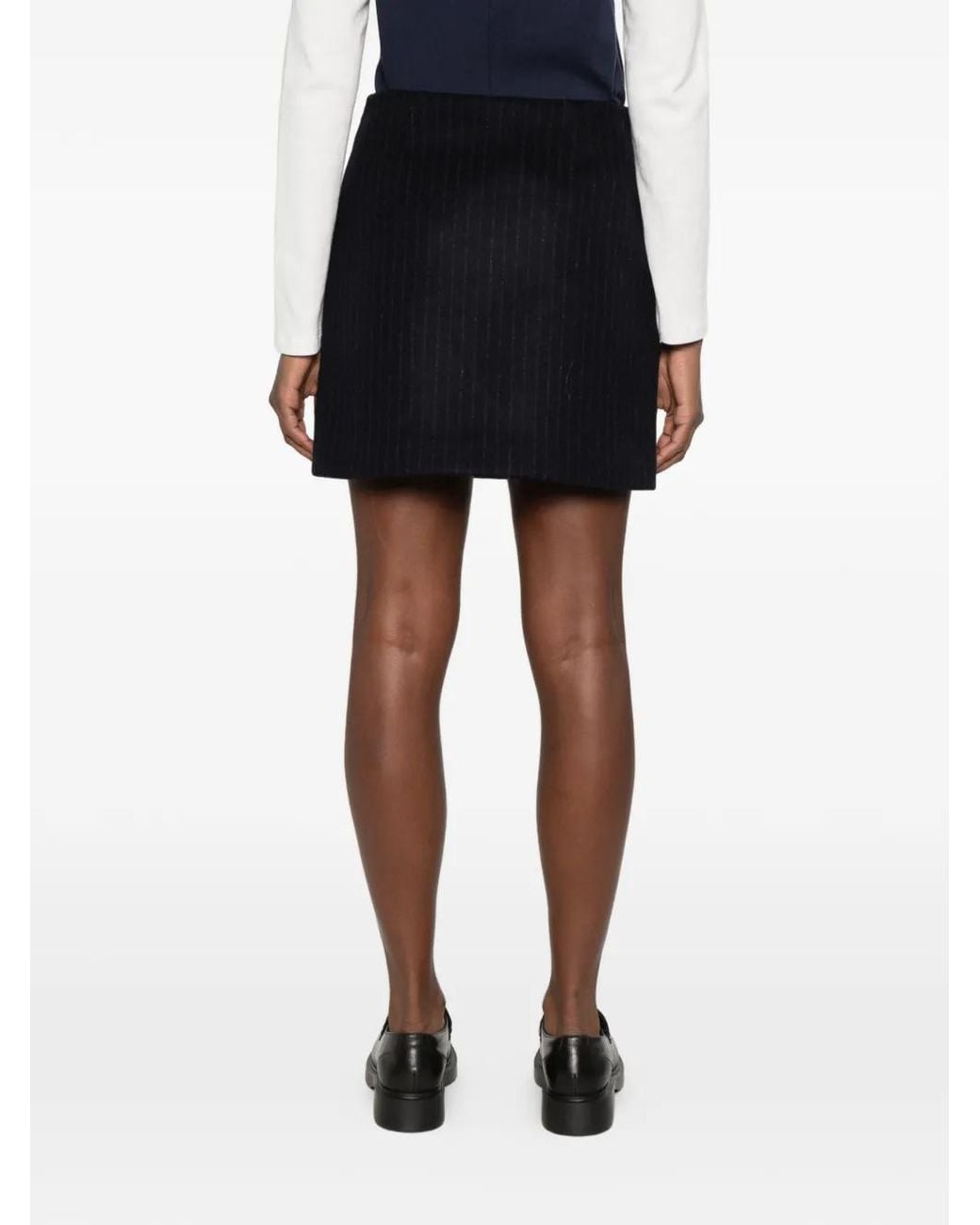 A.P.C. Black Pinstripe-Pattern Skirt