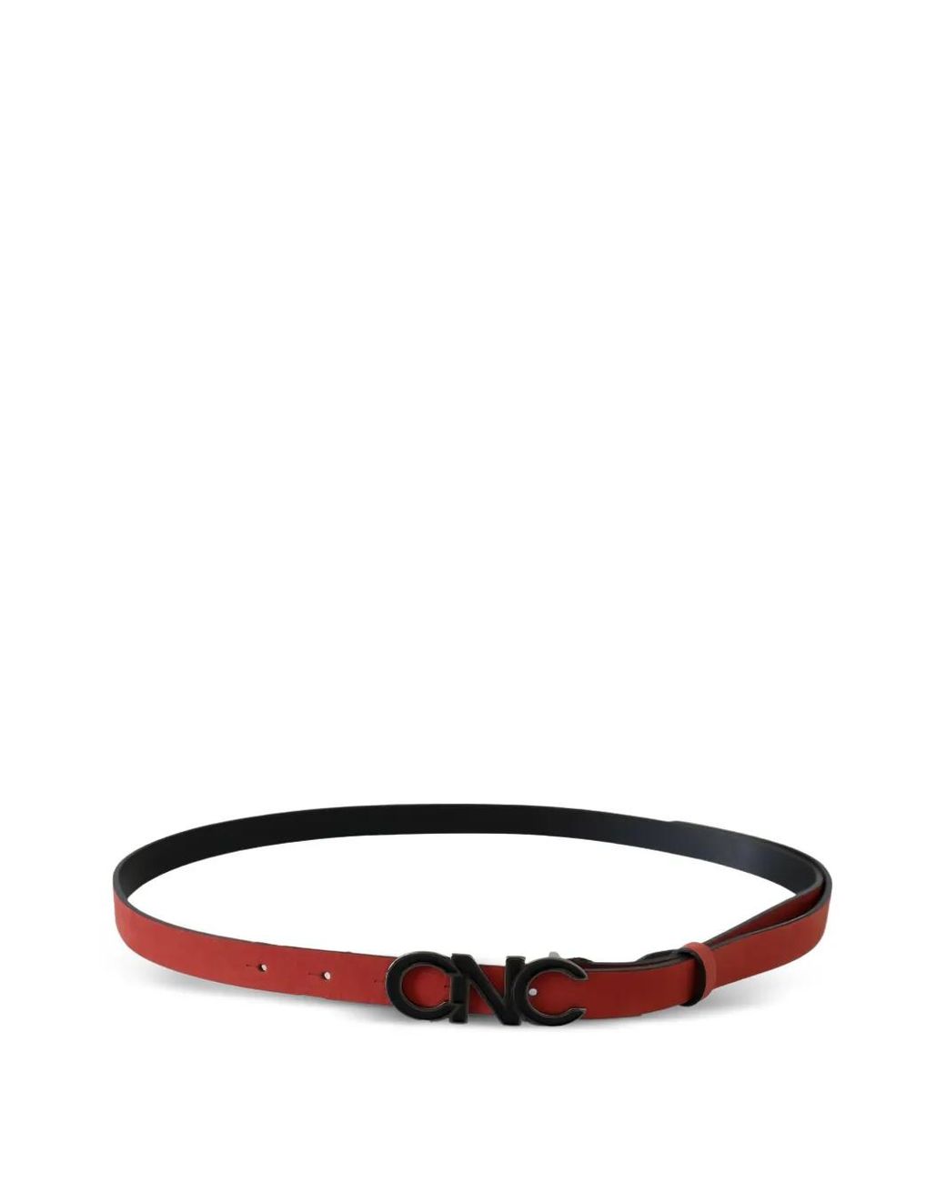 CoSTUME NATIONAL White Cnc Logo-Buckle Leather Belt
