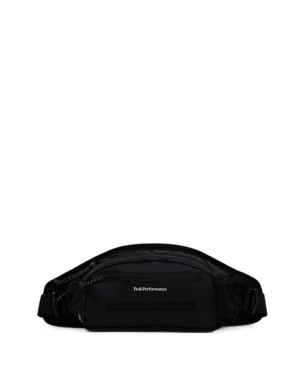Peak Performance Black Sac Banane Trail Zippé À Logo Imprimé