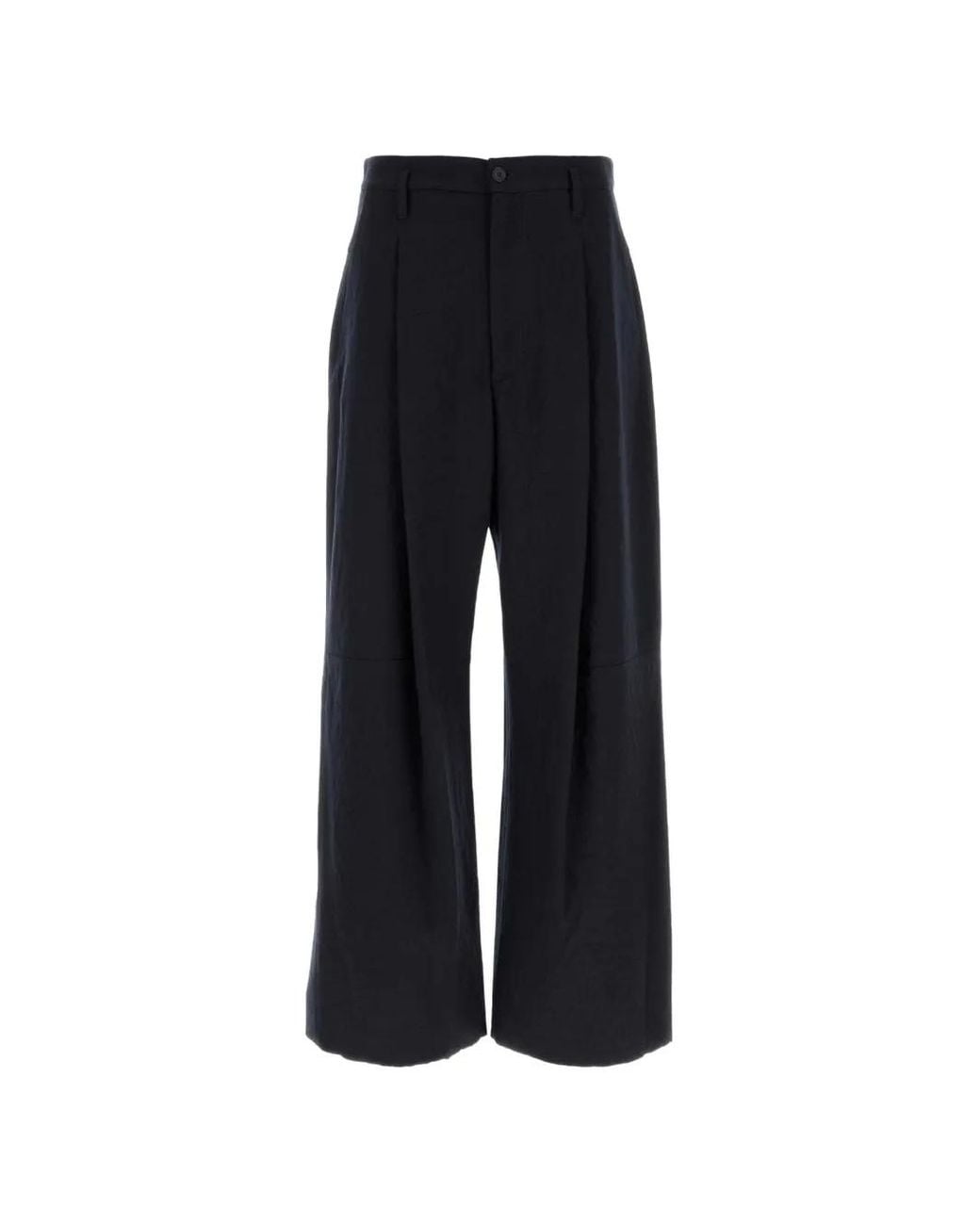 Giorgio Armani Black Pantalon Ample À Design Plissé for men