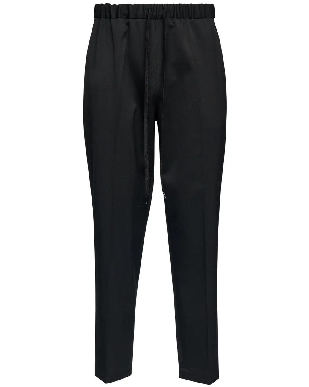 MM6 by Maison Margiela Black Drawstring Tailoring Wool Trousers
