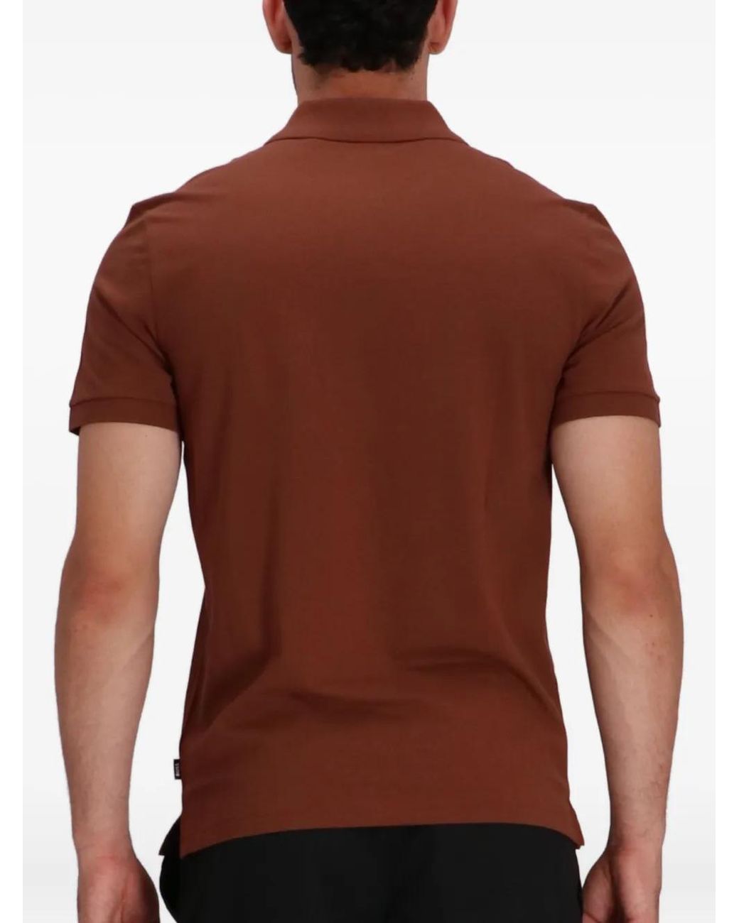 Boss Brown Short-Sleeve Polo Shirt for men