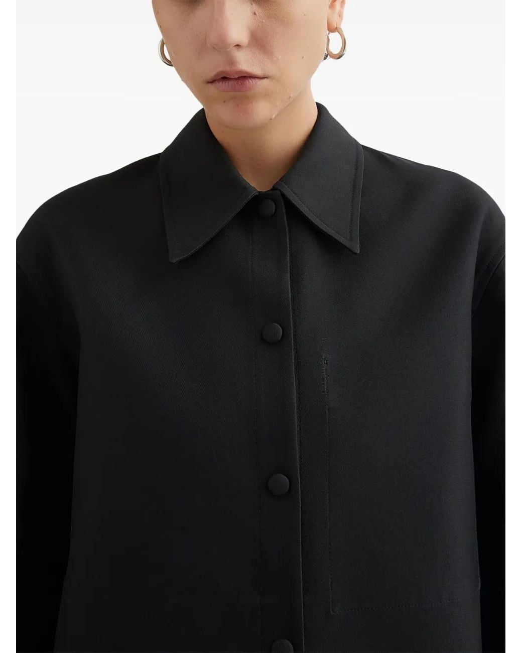 Jil Sander Black Button-Up Shirt Jacket