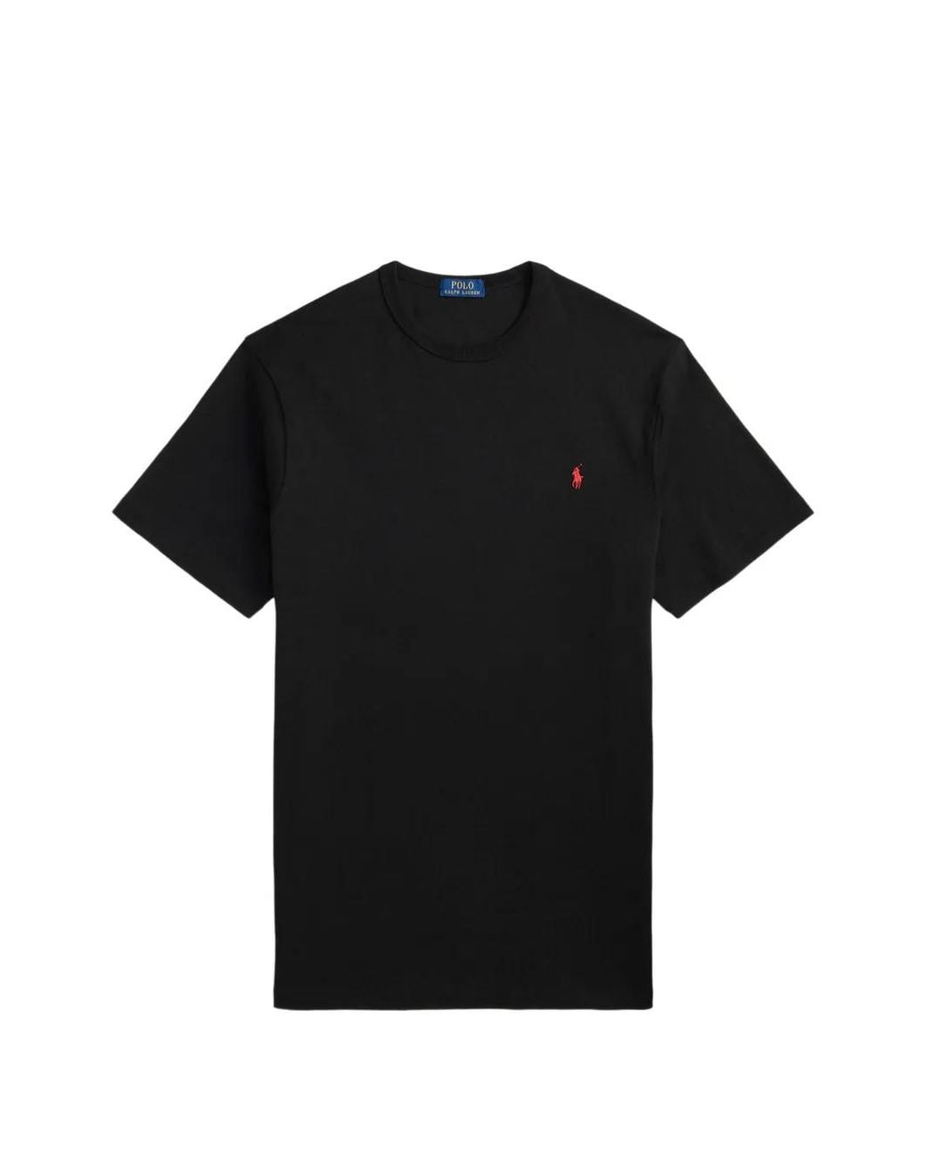 Polo Ralph Lauren Black Embroidered Logo-Print T-Shirt for men