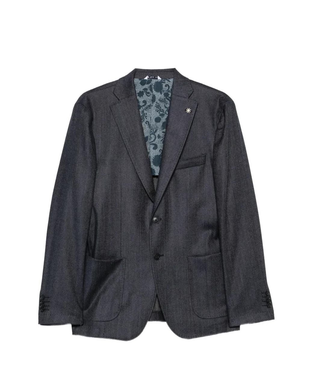 Manuel Ritz Blue Single-Breasted Notch-Lapel Blazer for men