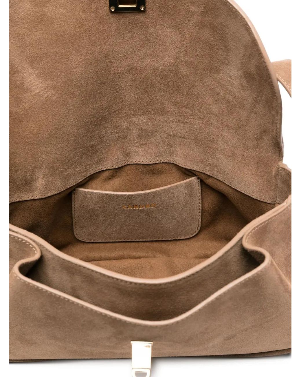 Sandro Metallic Suede Leather Bag