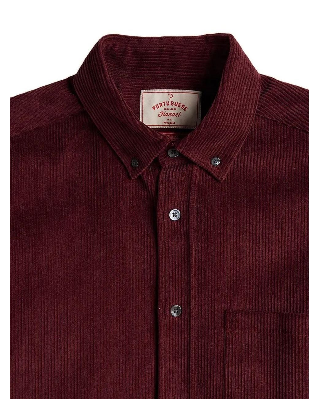 Red Bottern Portuguese Flannel Lobo Corduroy Button-Down Shirt in Red for Men | Lyst