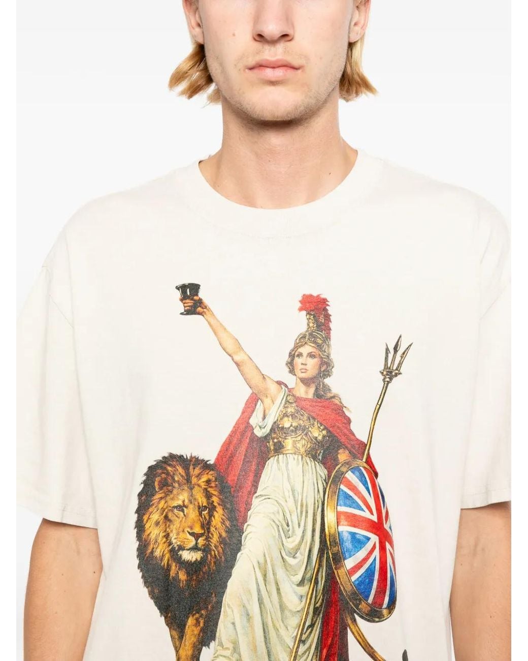 Melt White Graphic-Print T-Shirt for men