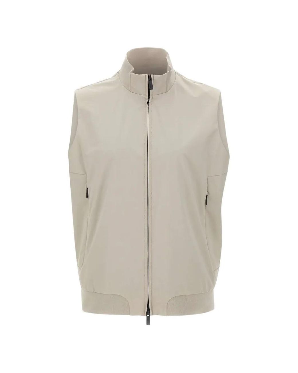 Rrd White Stand-Up Collar Zip Vest for men