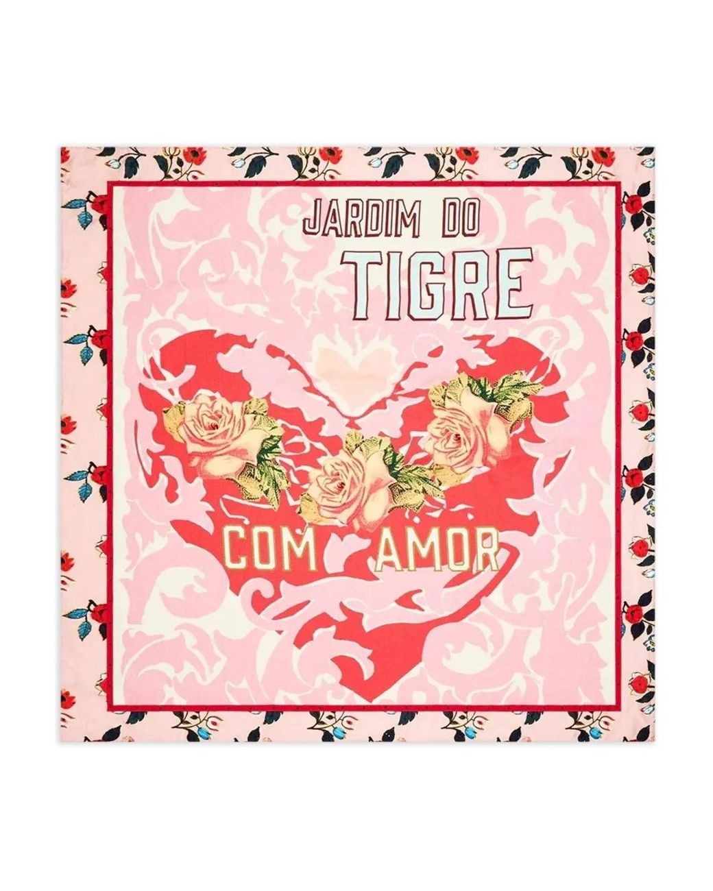 Camilla Pink Patterned Square Silk Scarf