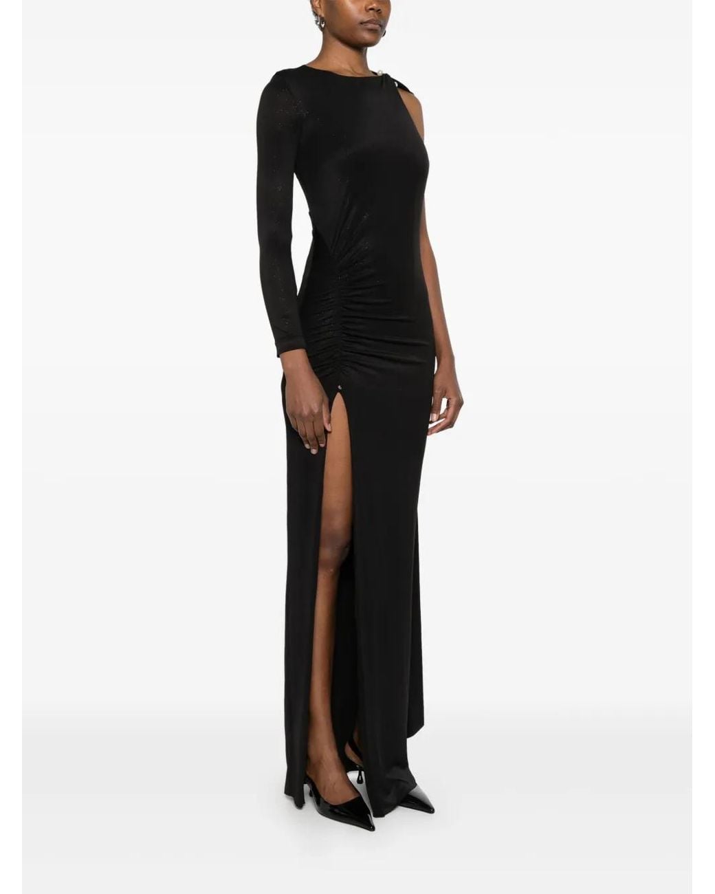 Nissa Black Backless Maxi Dress