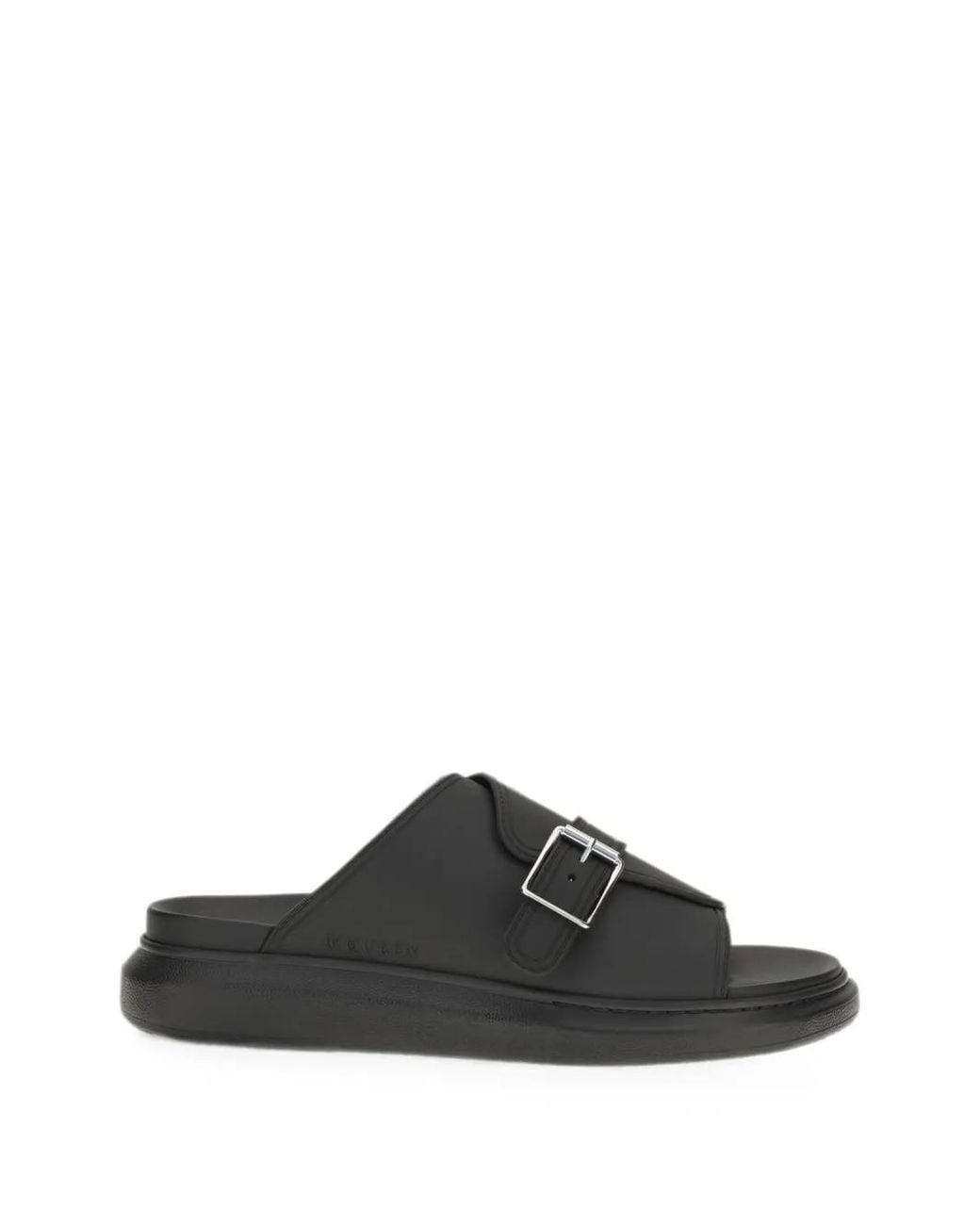 McQueen Black Hybrid Buckle Sandals for men