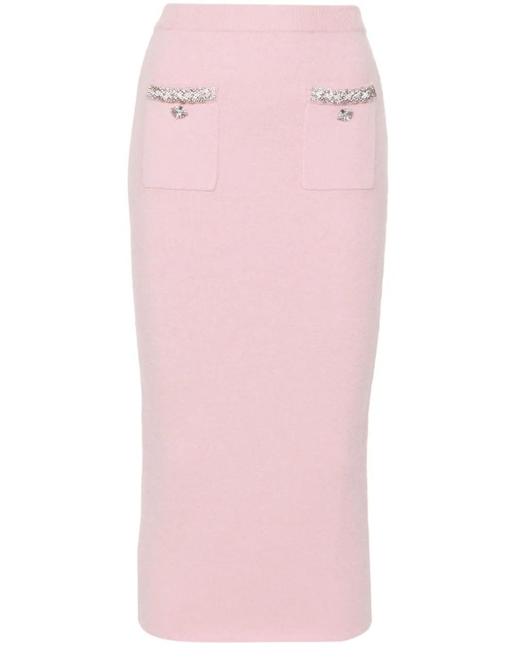 Self-Portrait Pink Midi Skirt