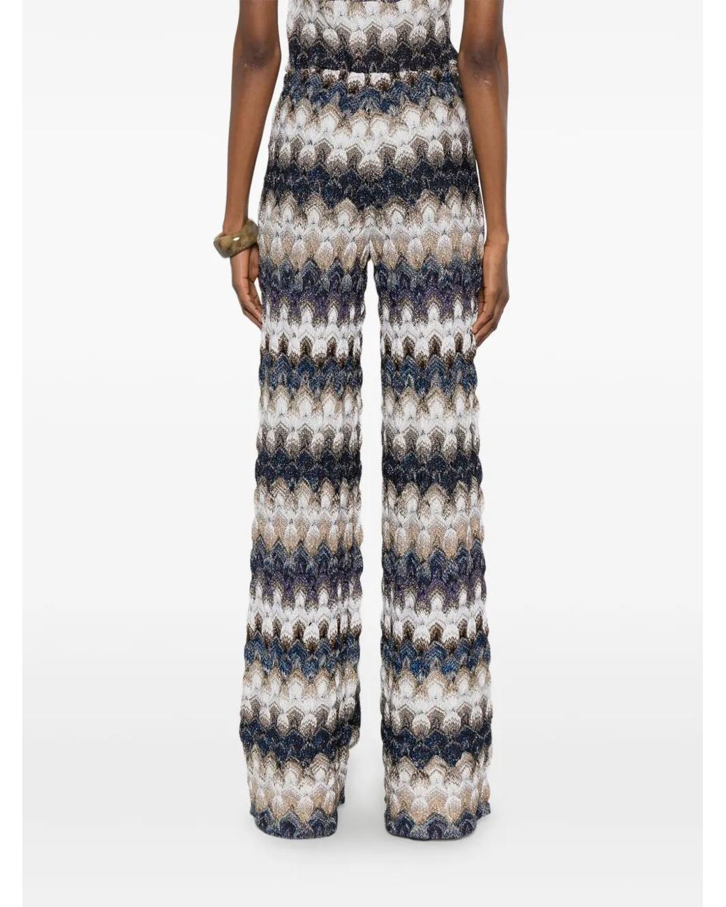 Missoni White Zig Zag-Pattern Trousers