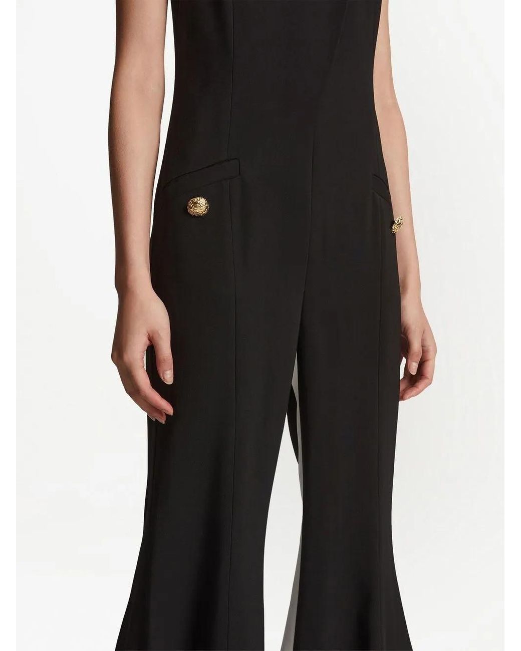 Proenza Schouler Black Stripe-Detail Tuxedo Trousers