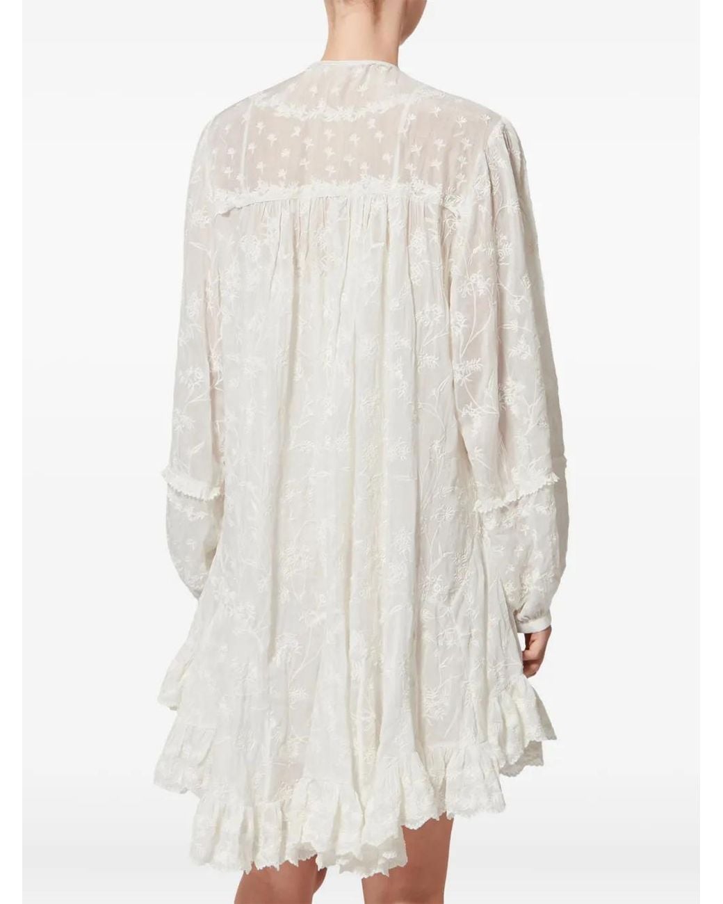 Isabel Marant White Ruffled Mini Dress
