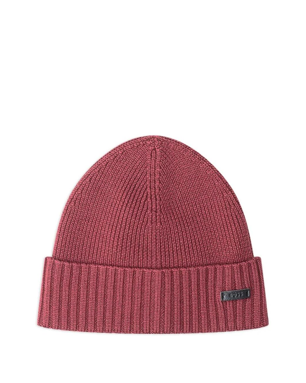 Boss Gerippte Beanie in Red für Herren