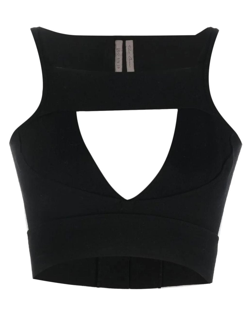 Rick Owens Black Cut-Out Detail Knit Top