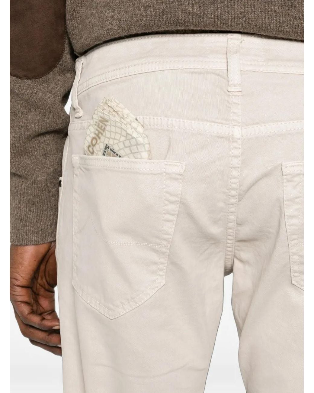 Jacob Cohen White Nick Slim-Fit Trousers for men