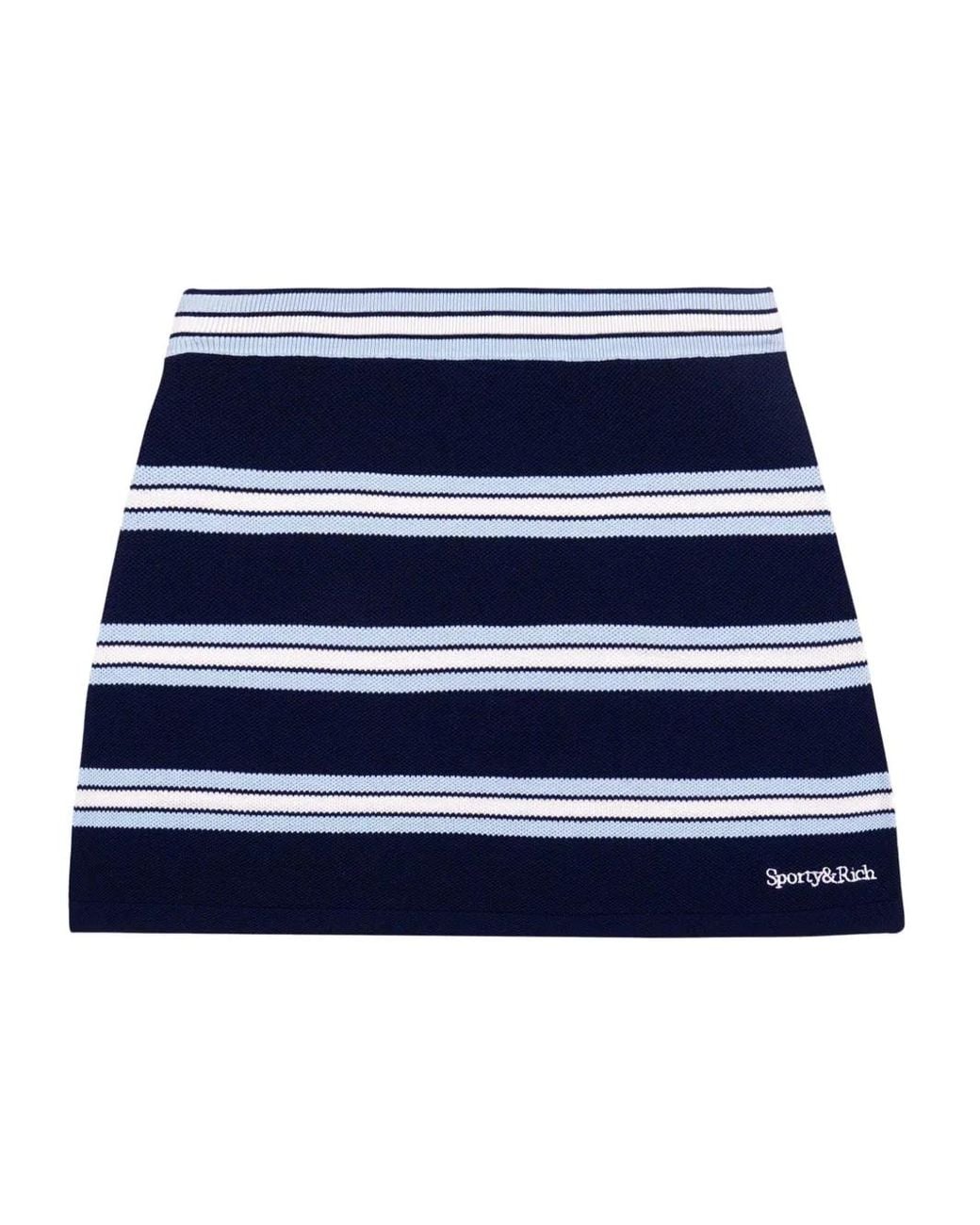 Sporty & Rich Blue Striped Mini Skirt