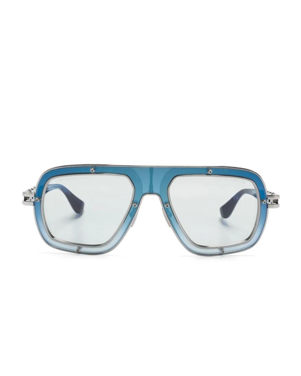 Dita Eyewear Blue Round-Frame Tinted Sunglasses
