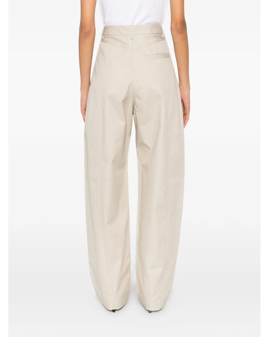 Covert White Belt-Loop Trousers