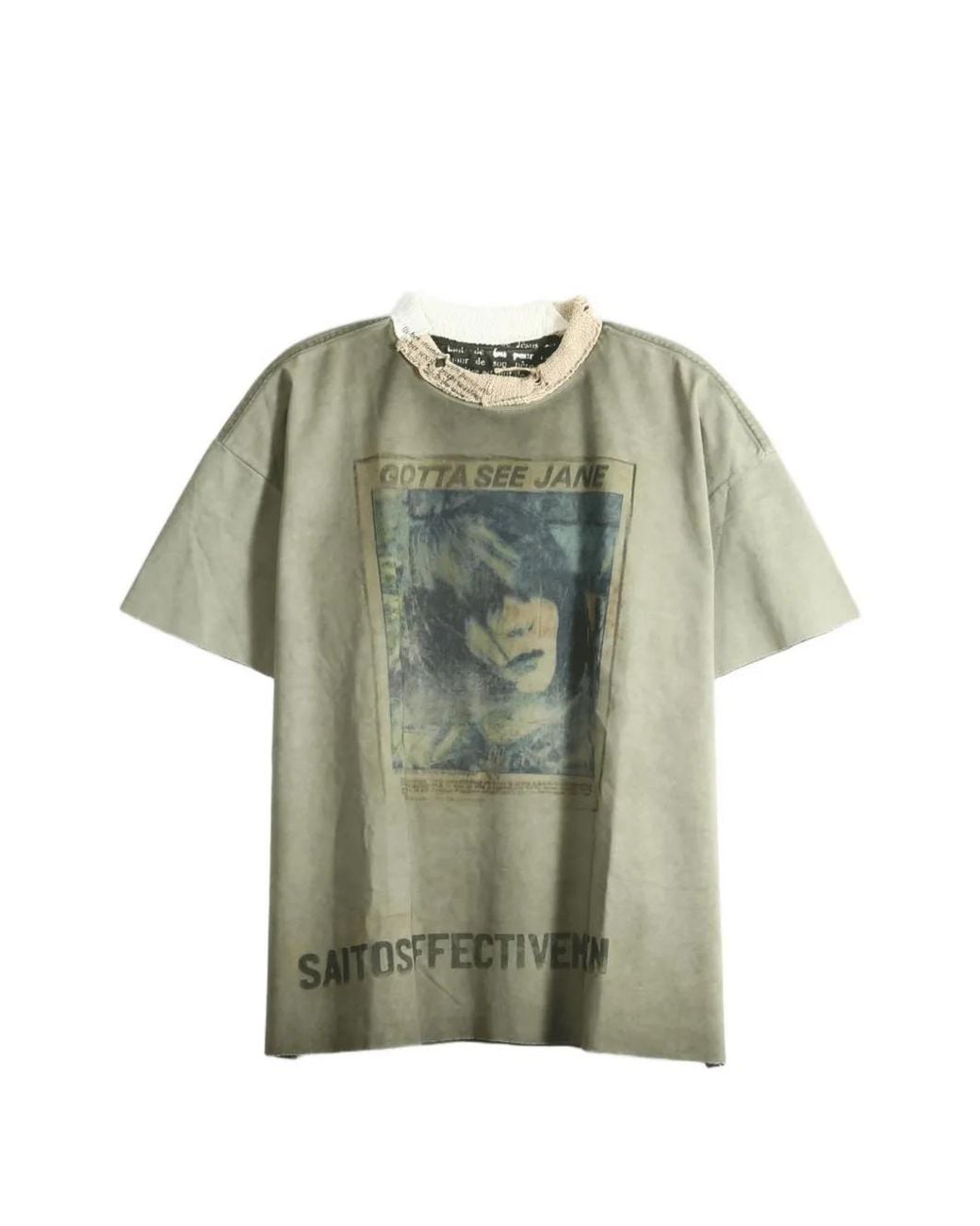 SAITOS Green See Jane Distressed T-Shirt
