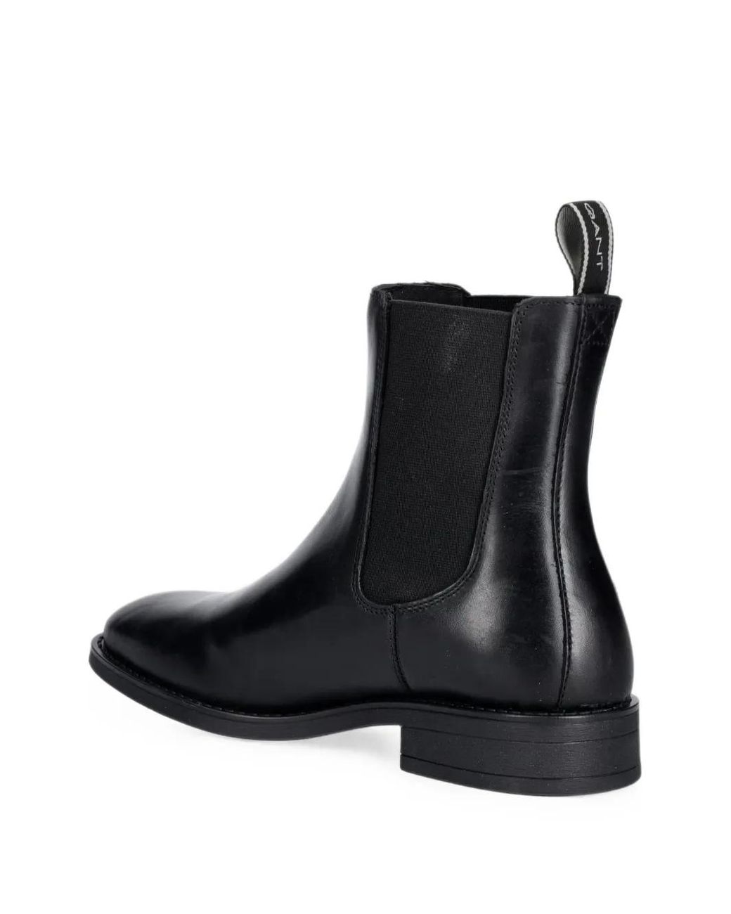 Gant Black Elasticated-Side Leather Ankle Boots