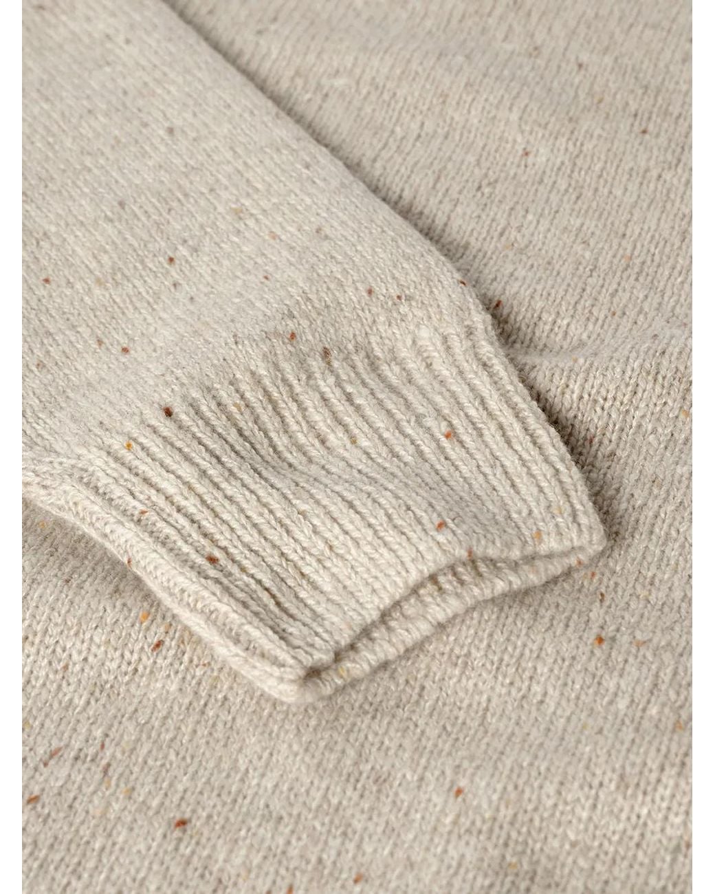 Johnstons White Donegal Knitted Sweater for men