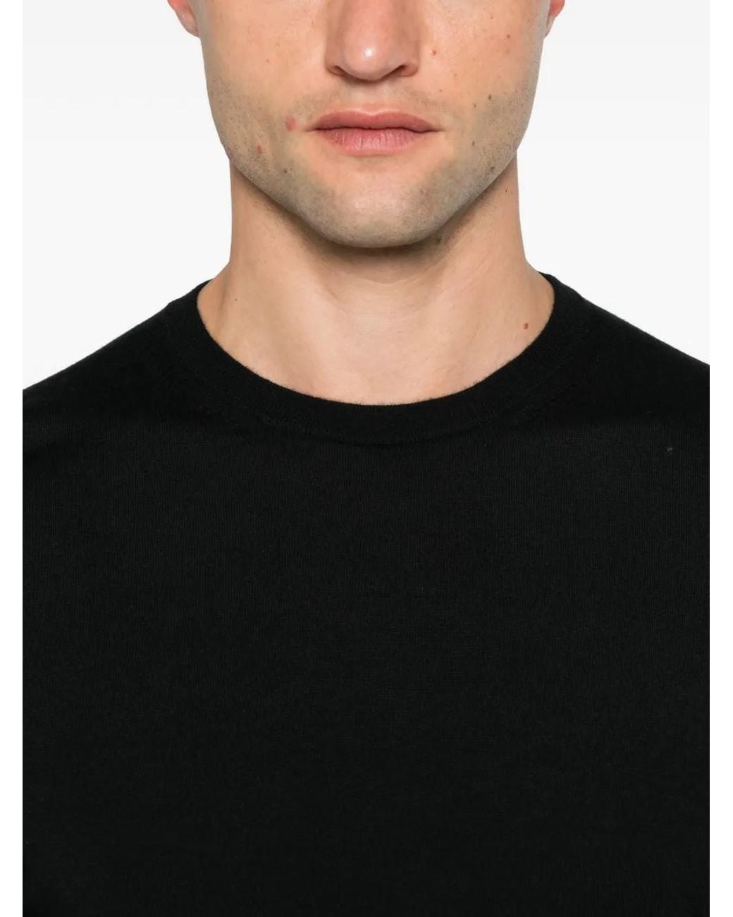 Jil Sander Black Crew-Neck Cashmere Sweater for men