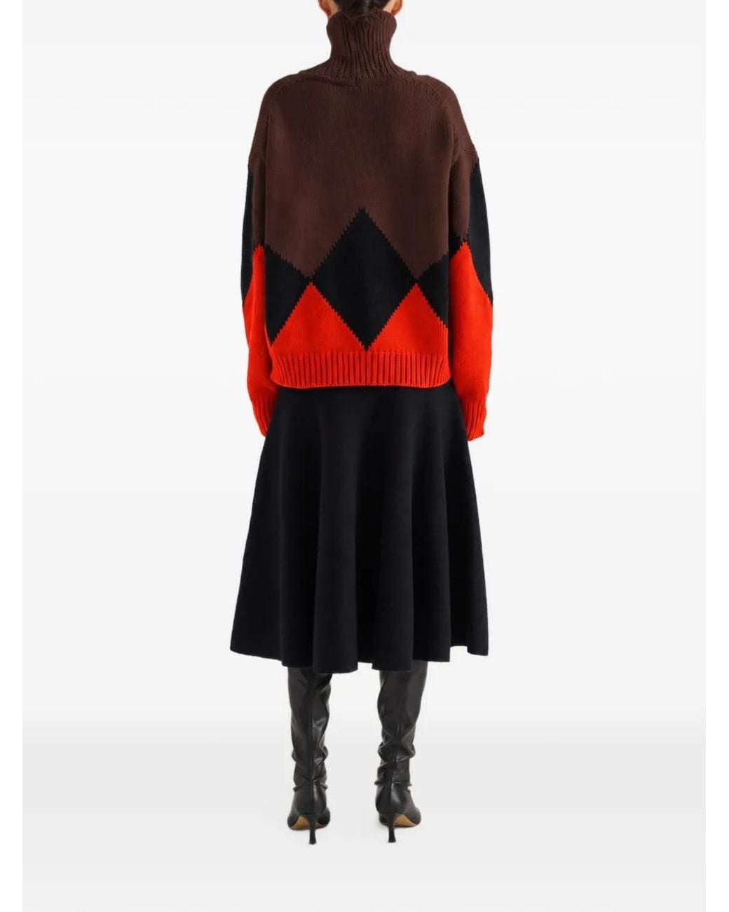 Proenza Schouler Red Oren Intarsia Turtleneck