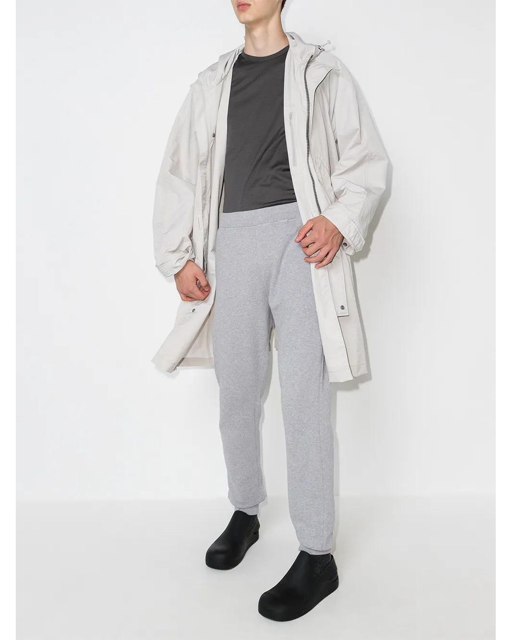 Sunspel Gray Cotton Tapered Track Pants for men