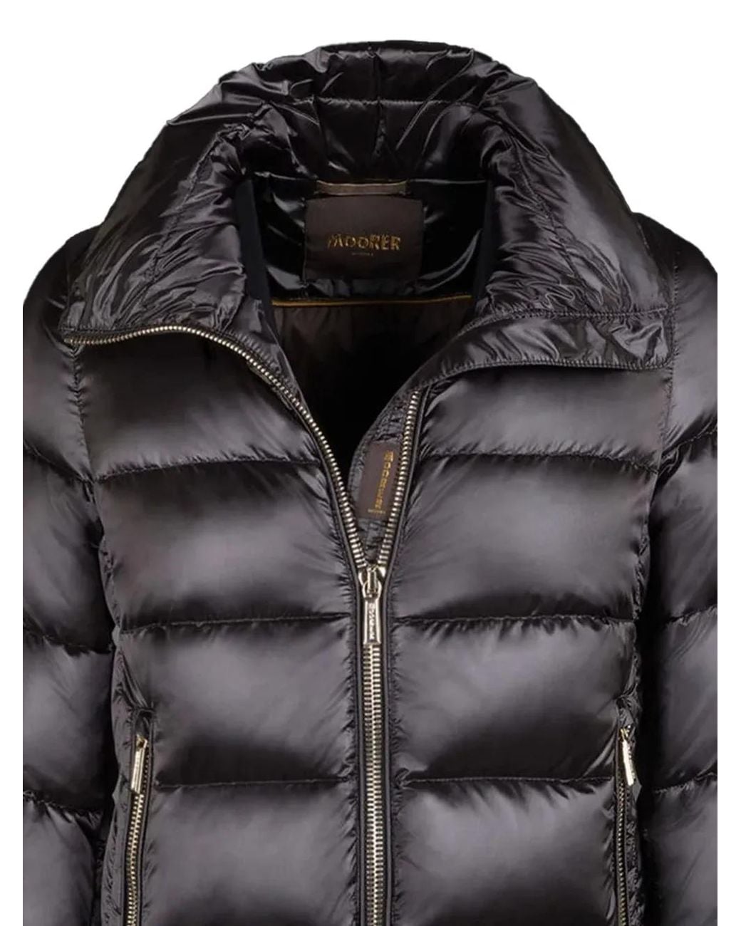 Moorer Black Zip-Fastening Coat