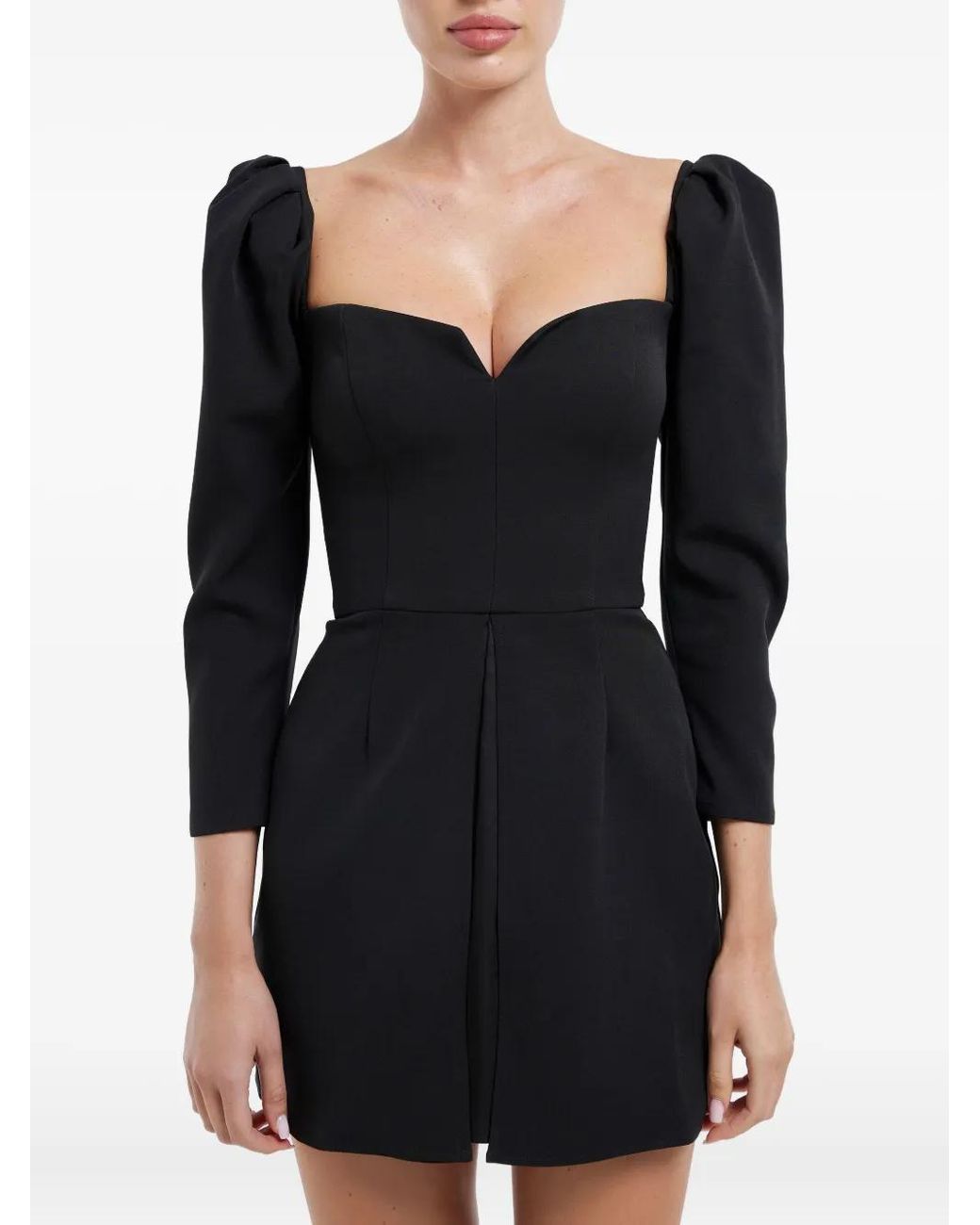 POST MERIDIEM Black Long-Sleeve A-Line Mini Dress