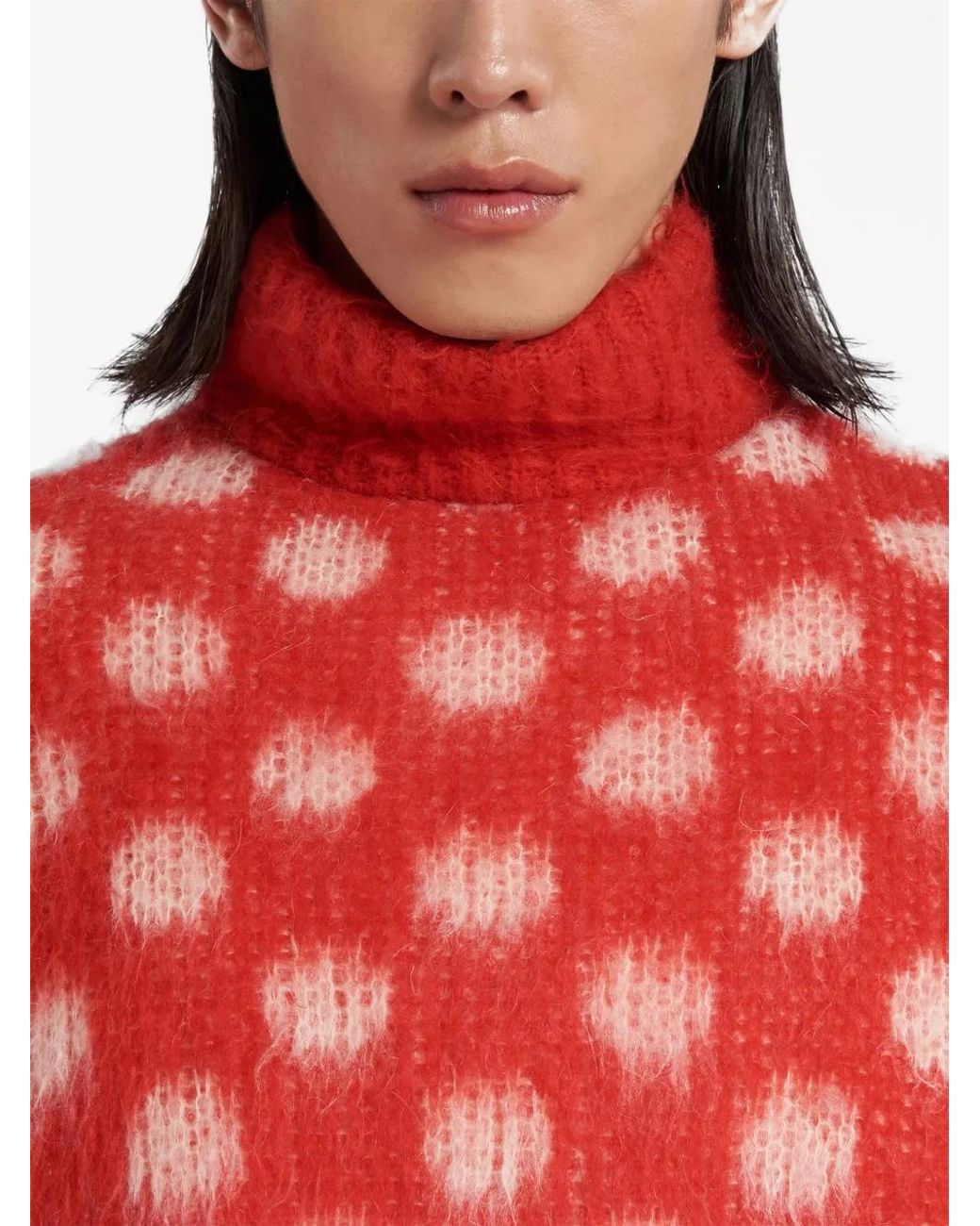 Marni Red Polka-Dot Intarsia Jumper for men