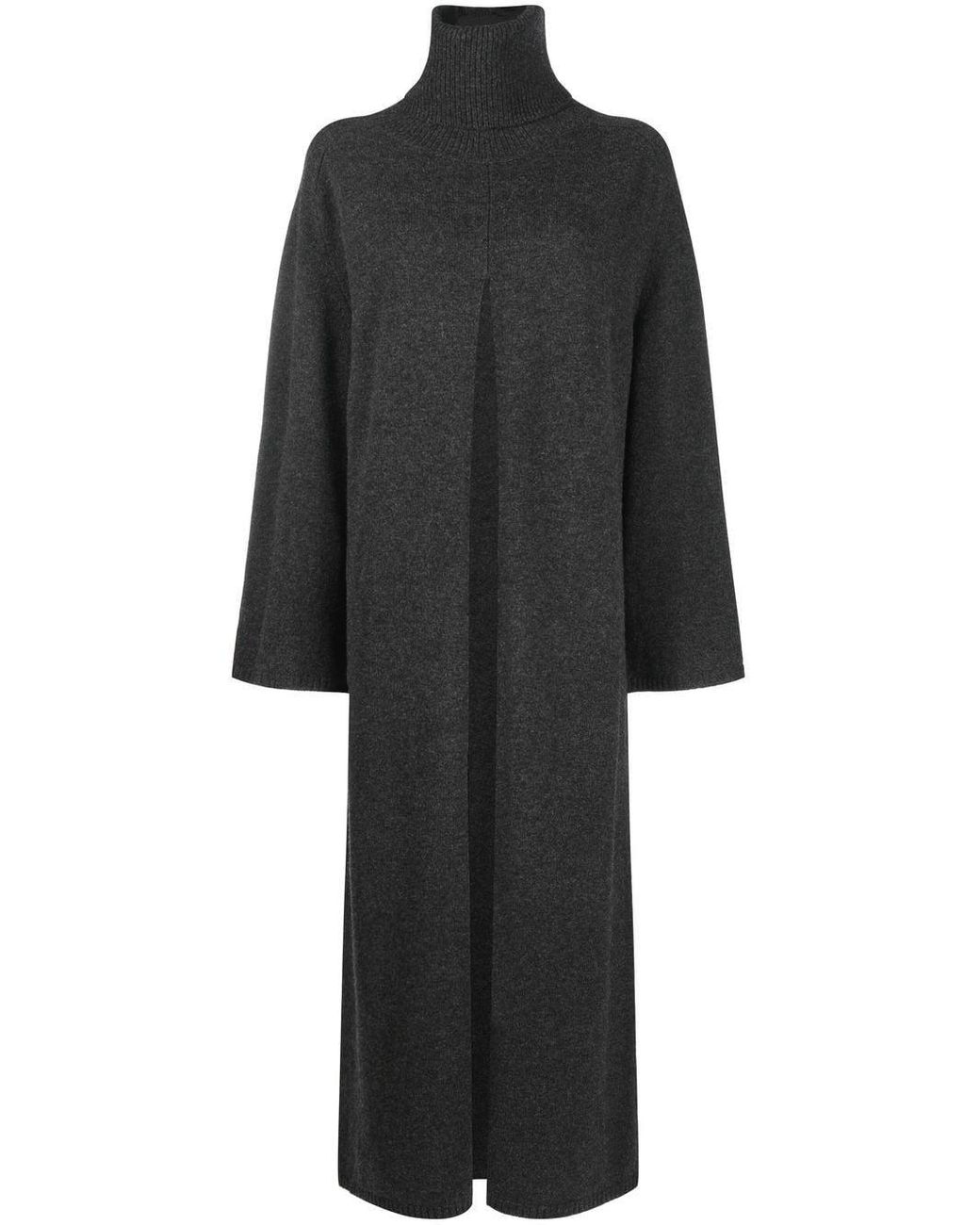 JOSEPH Viviane Rollneck Merino Wool Dress in Black | Lyst