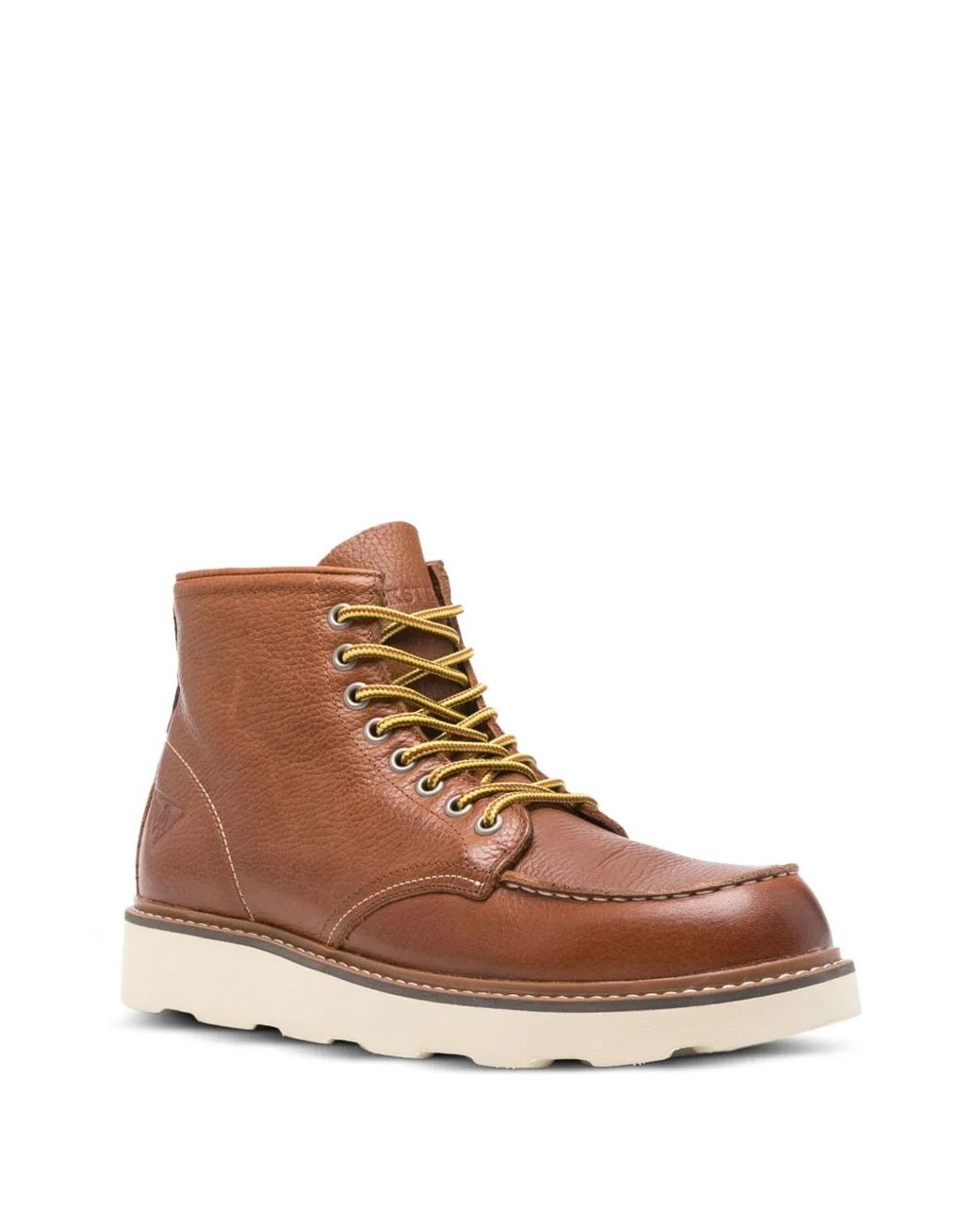 Docksteps Brown Lace-Up Leather Boots for men