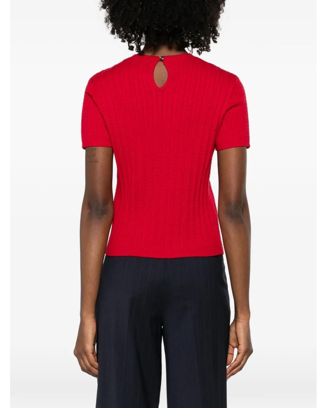 Maje Red Round Neck Jumper