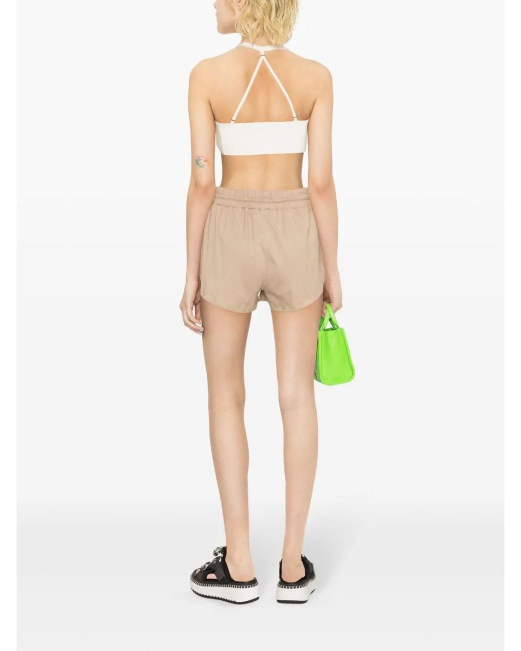 MSGM Natural Shorts Mit Logo