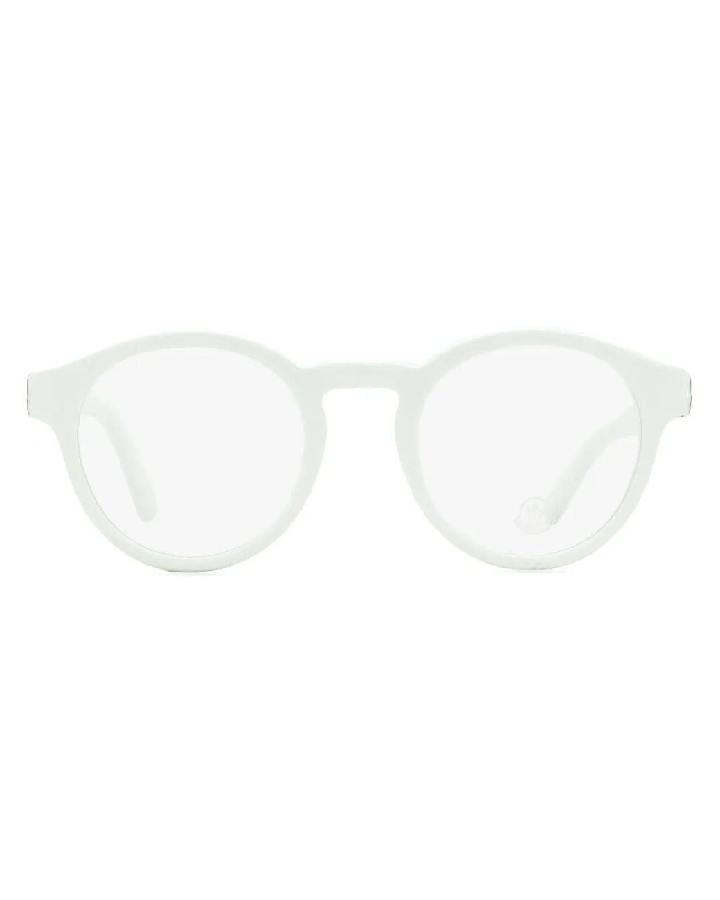 Moncler White Ml5189 Oval-Frame Glasses