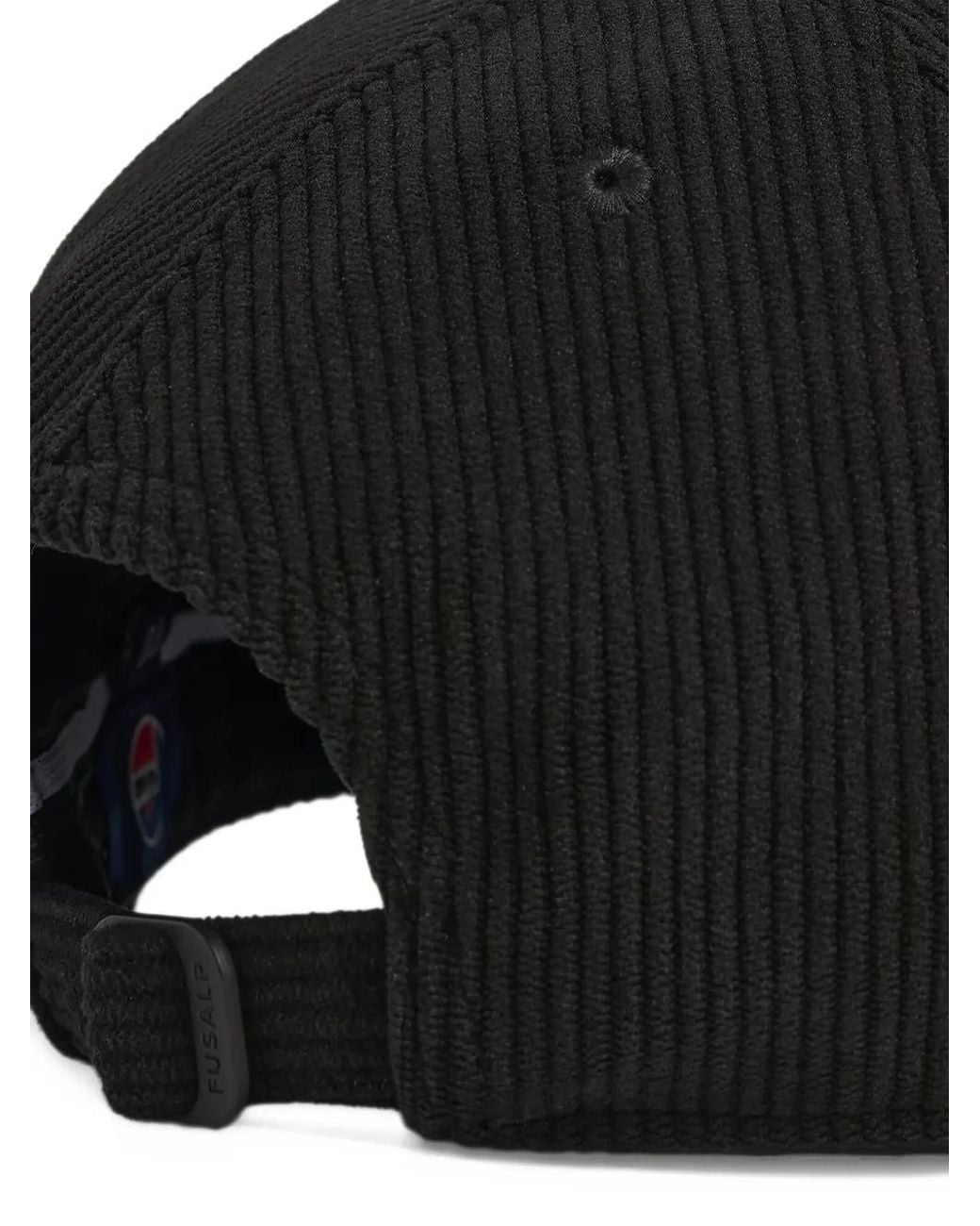 Fusalp Black Corduroy Logo-Embroidered Cap