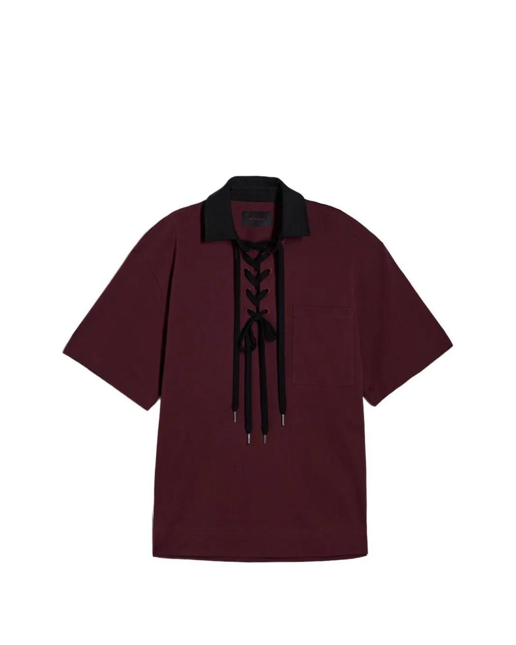 Simone Rocha Red Lace-Up Rugby Polo Shirt for men