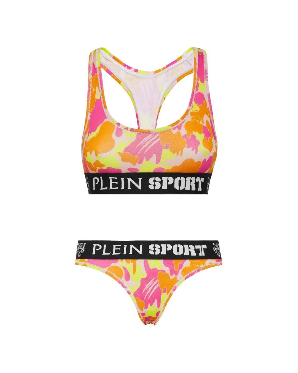 Philipp Plein White Camouflage Jogging Lingerie Set