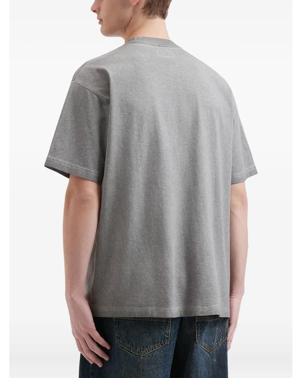 Izzue Gray Logo-Detail T-Shirt for men