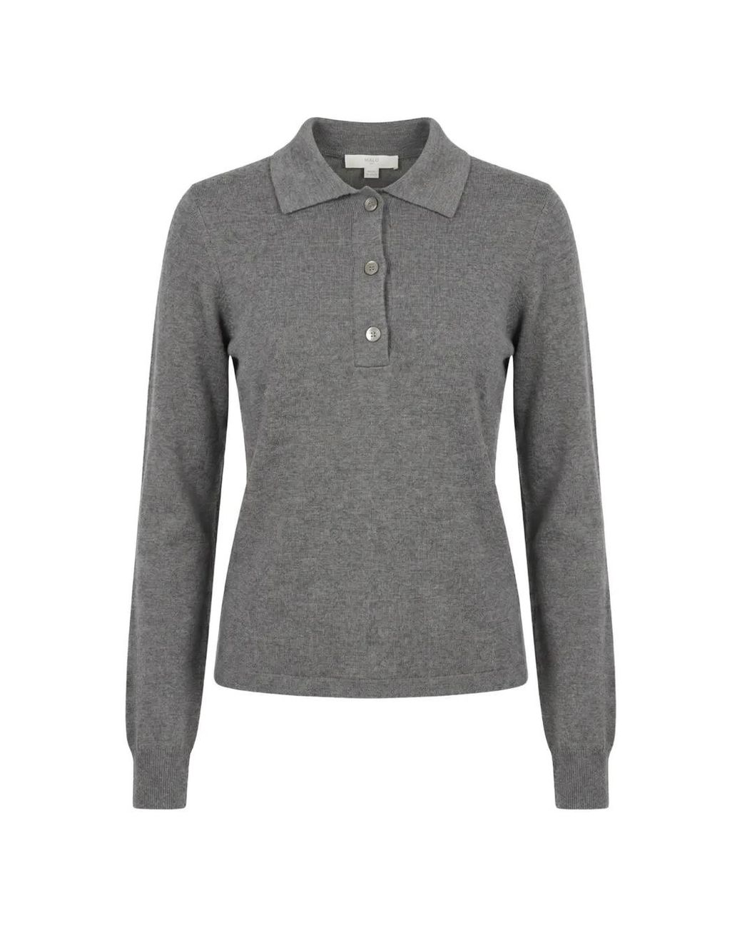 Malo Gray Polo Côtelé À Manches Longues