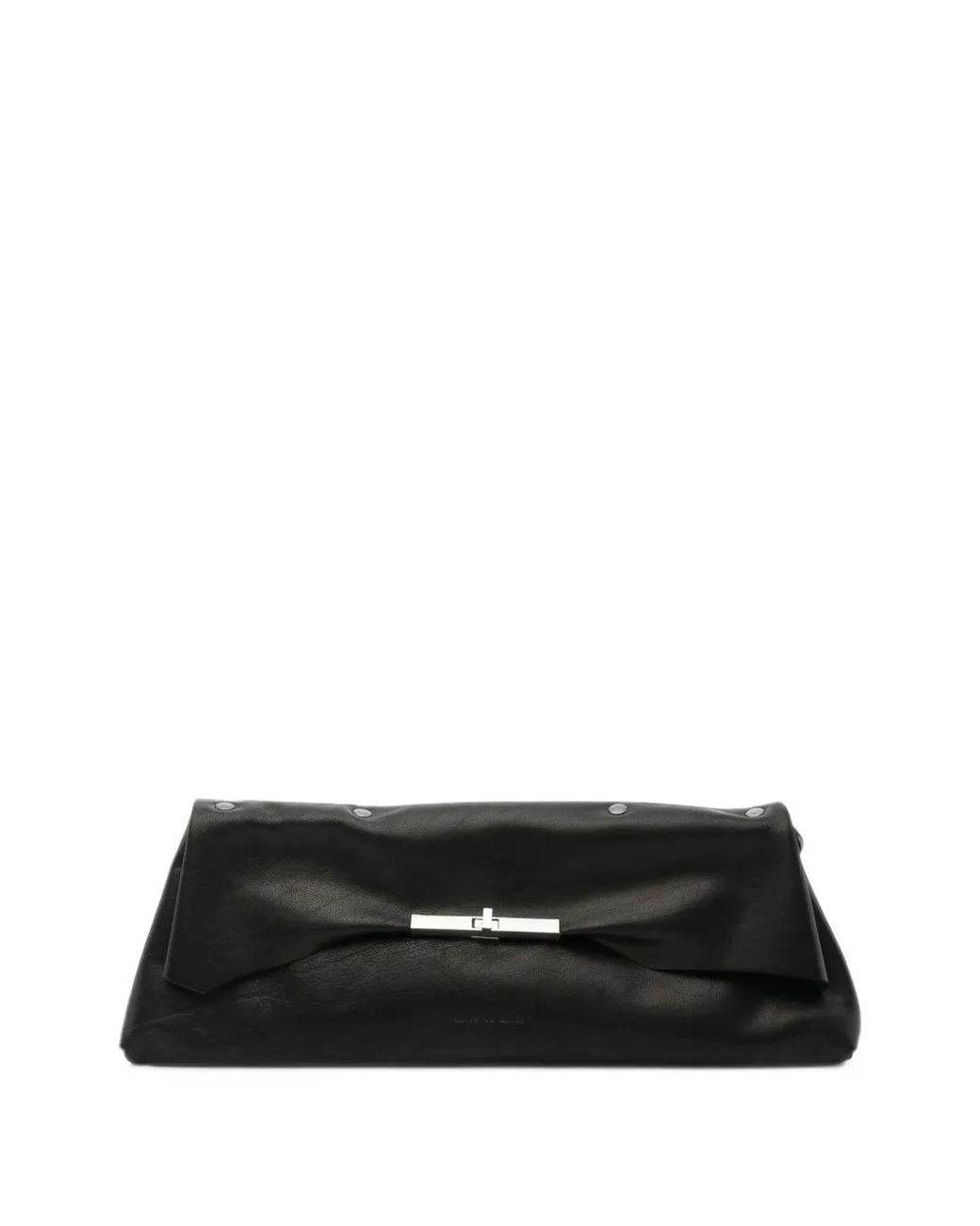 UN TÈ DA MATTI Black Brucaliffo Leather Clutch Bag