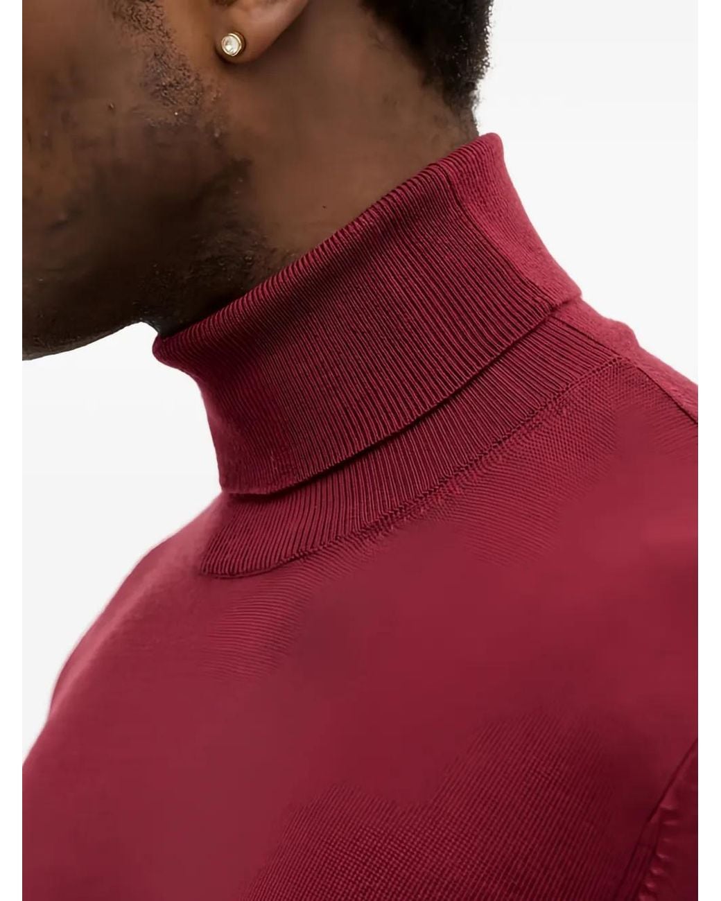 Sisley Red Roll Neck Sweater for men