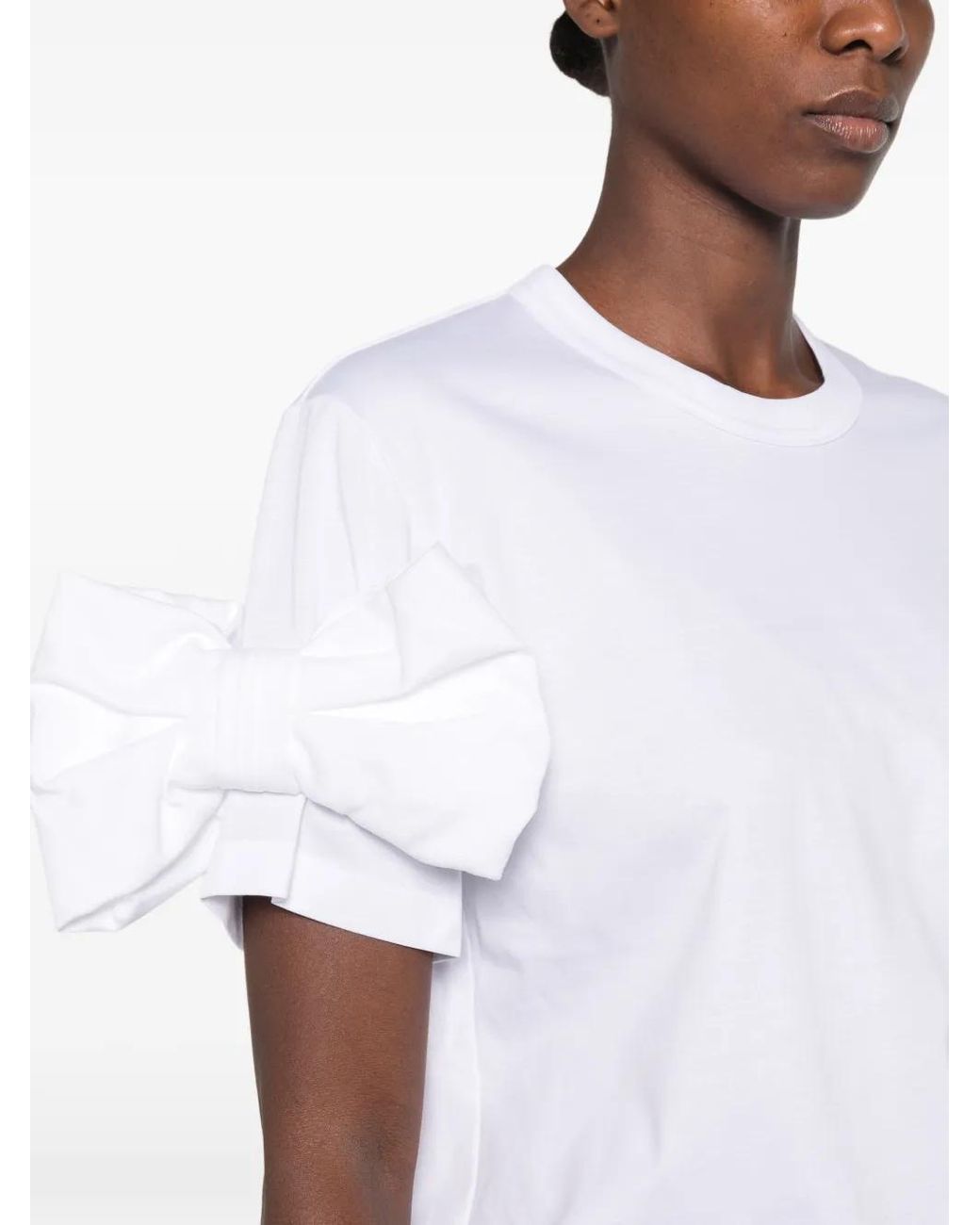 Noir Kei Ninomiya White Bow-Detail T-Shirt