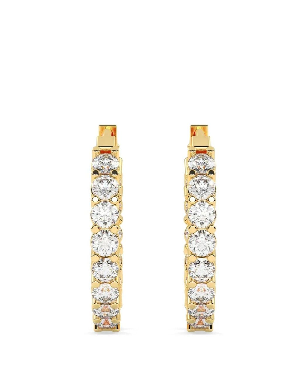 Diamond Essentials Metallic Lab-Grown Diamond Hoop Earrings
